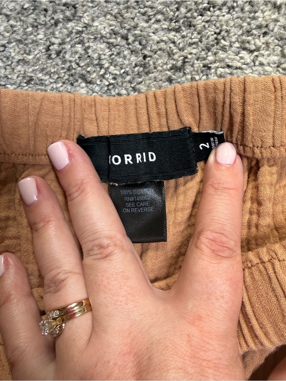 torrid Tan Drawstring Harem Joggers - Picture 6 of 6